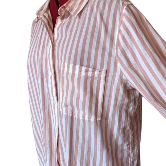 H&M - Pink & White Striped Button-Down Shirt – Lightweight & Casual - Picture 7 of 13